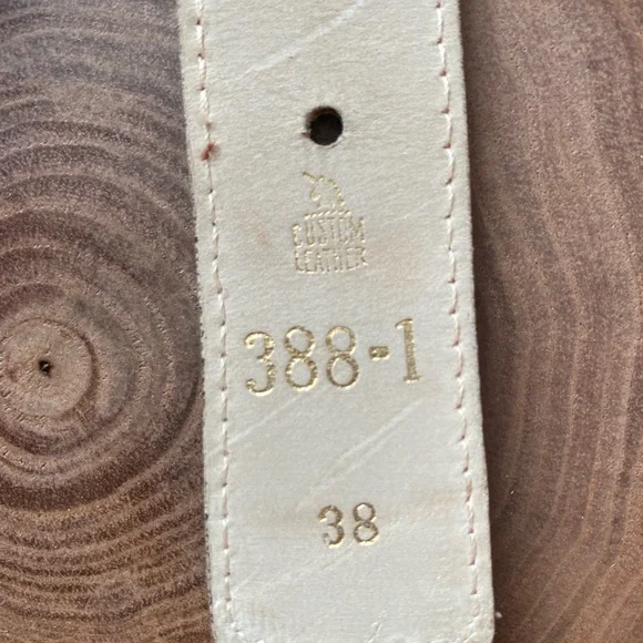 Handmade Genuine Leather Woven Belt – Tan 38 – Metal Buckle - Picture 3 of 7